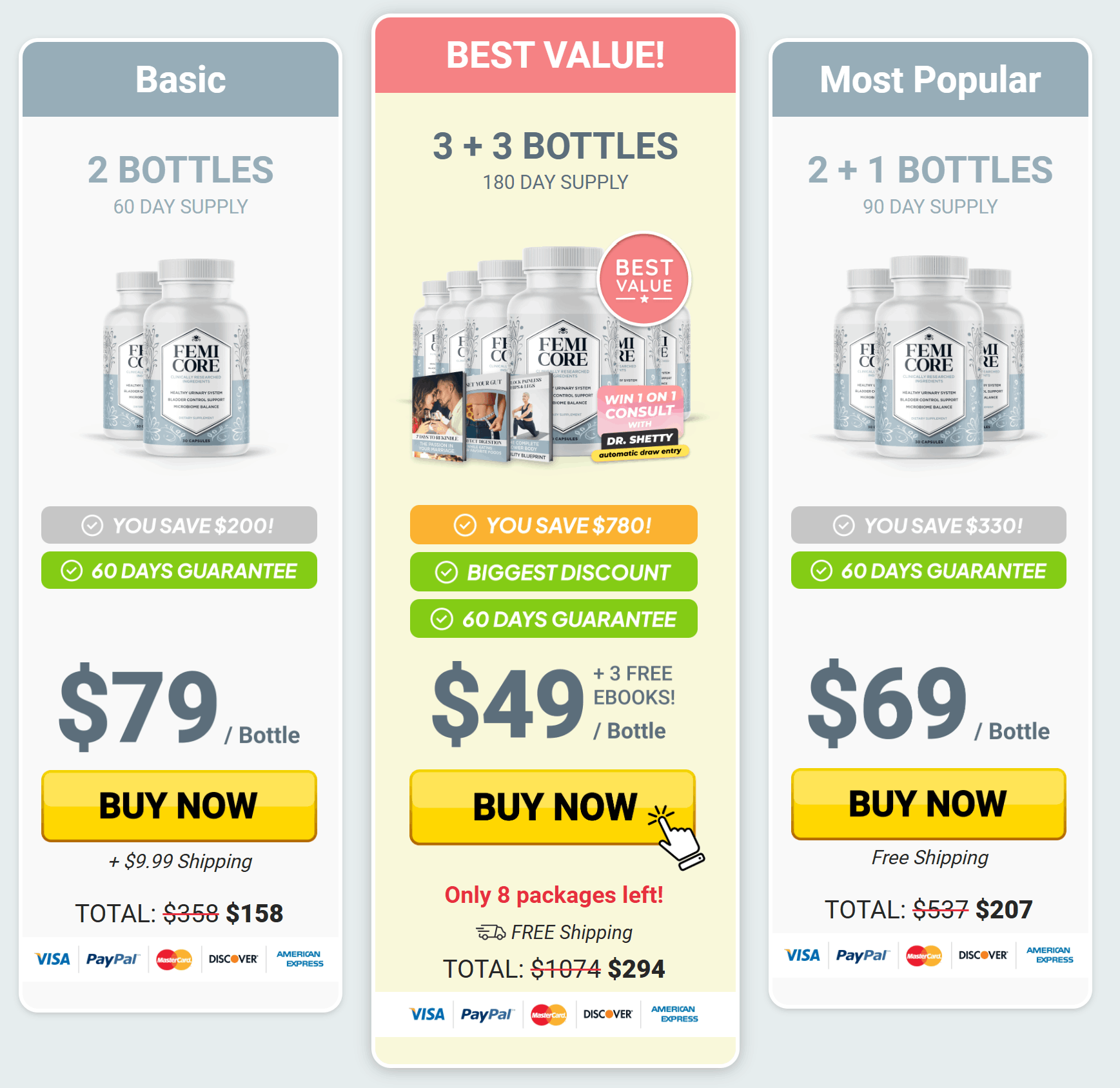 FemiCore 6 bottles